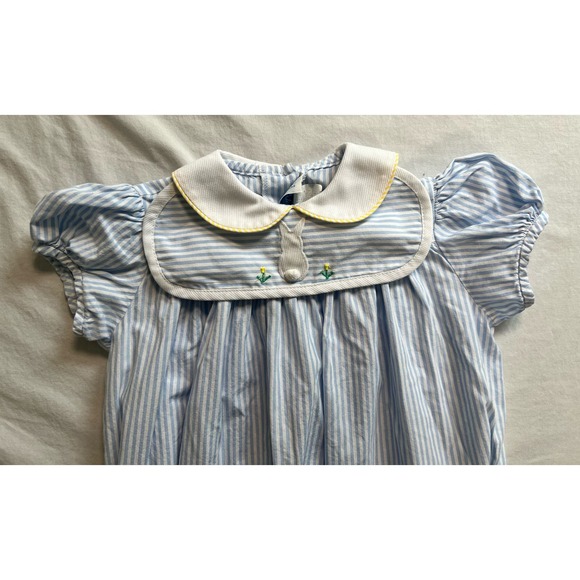 Funtasia! Too Dress Blue White 4T Reversible Collar‎ Bunny Flowers - Picture 2 of 12